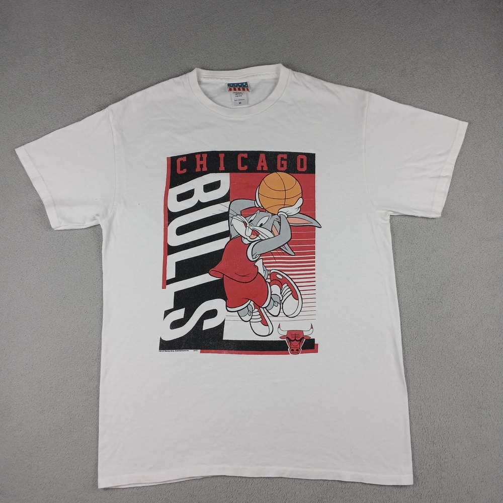 Junk Food Chicago Bulls Men Medium Bugs Bunny Looney Tunes Graphic T-Shirt White